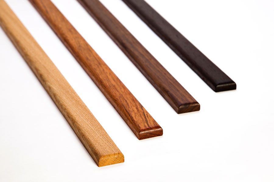 Naturholzgriffe - 4 Holzarten - Eiche, Jatoba, Nussbaum, Wenge - Werding Naturholz-Türgriffe - Naturholz-Griffe - Artikel-Nr. SG-179