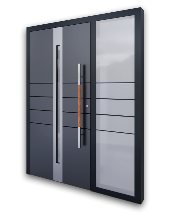 Naturholzgriff montiert auf Tür 03 - Naturholz Türgriffe von Werding GriffDesign